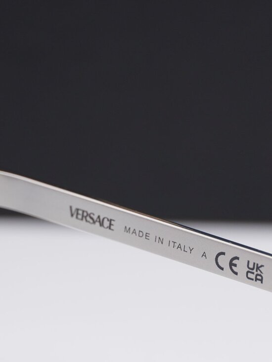 Versace VE2293 100019 Shield Sunglasses – Silver / Blue main image 7